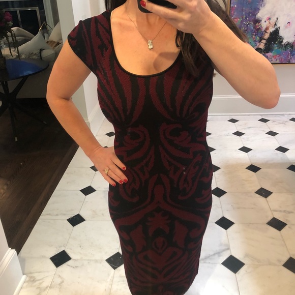 lovestitch Dresses & Skirts - Lovestich Black and Merlot bodycon dress